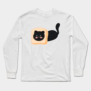 Black Cat Loaf Bread Long Sleeve T-Shirt